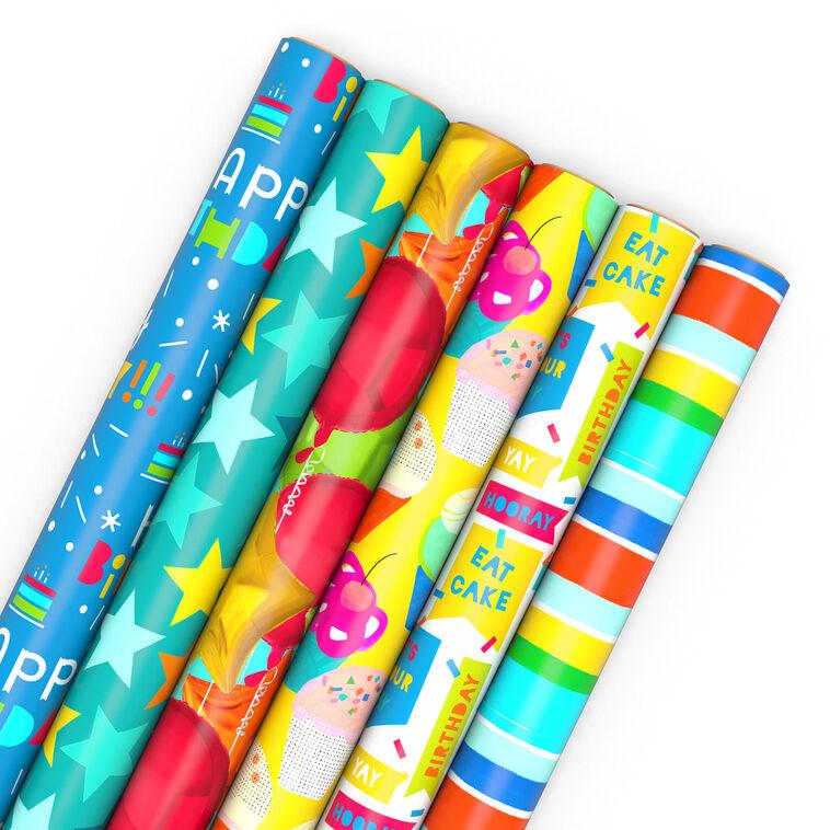 hallmark Cake Break 6-Pack Wrapping Paper Assortment 180 sq. ft