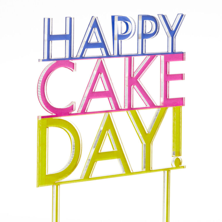 Hallmark Cake Day Vibrant Lettering Birthday Cake Topper