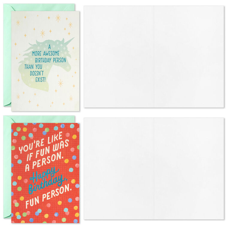 Hallmark Cake-Worthy Celebrations Assorted Funny Blank Birthday Cards Pack Of 16