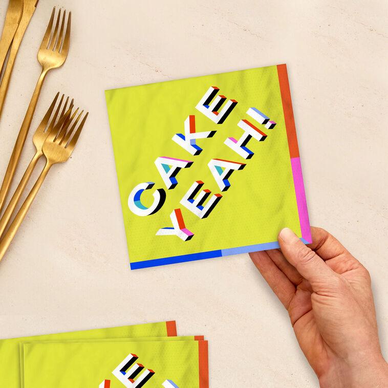 Hallmark "Cake Yeah " Colorful Cocktail Napkins Pack Of 20