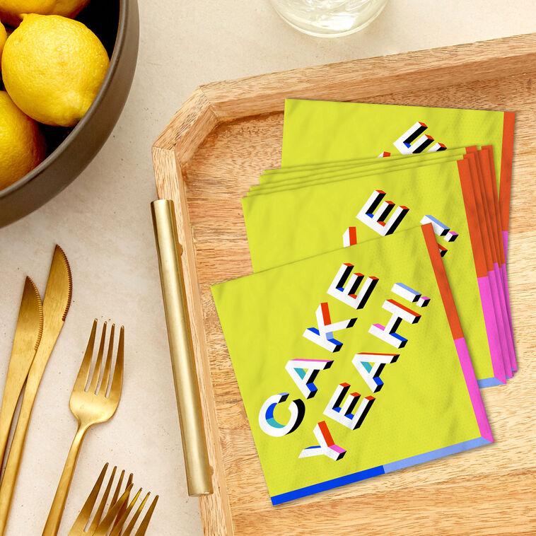 Hallmark "Cake Yeah " Colorful Cocktail Napkins Pack Of 20