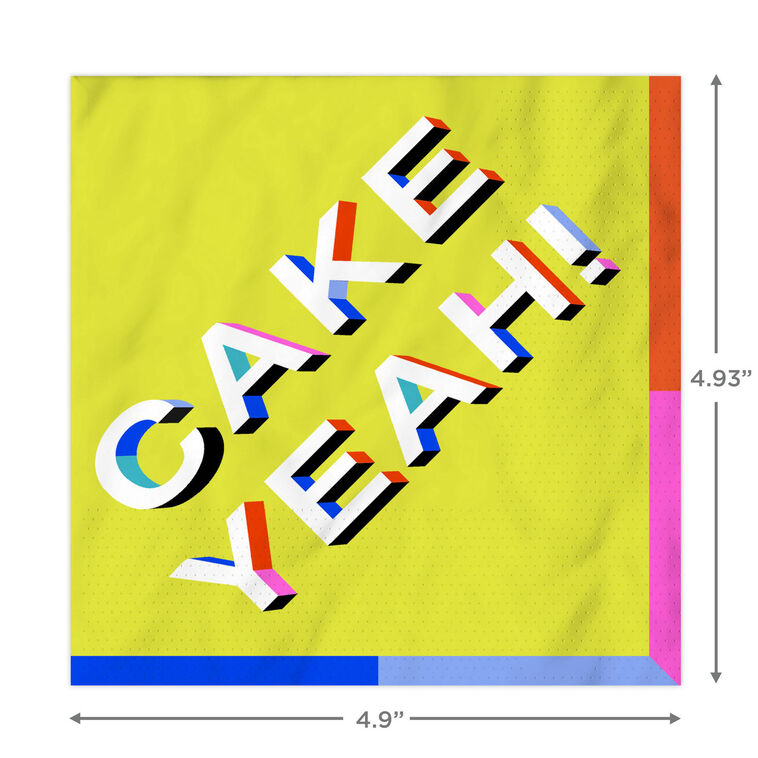 Hallmark "Cake Yeah " Colorful Cocktail Napkins Pack Of 20