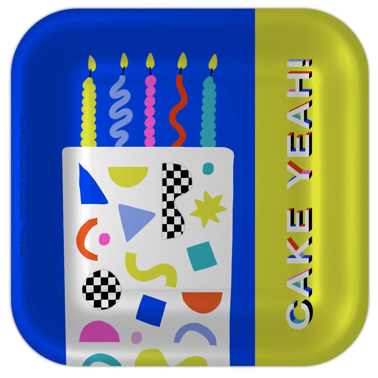 hallmark "Cake Yeah " Modern Neon Dessert Plates Pack of 8