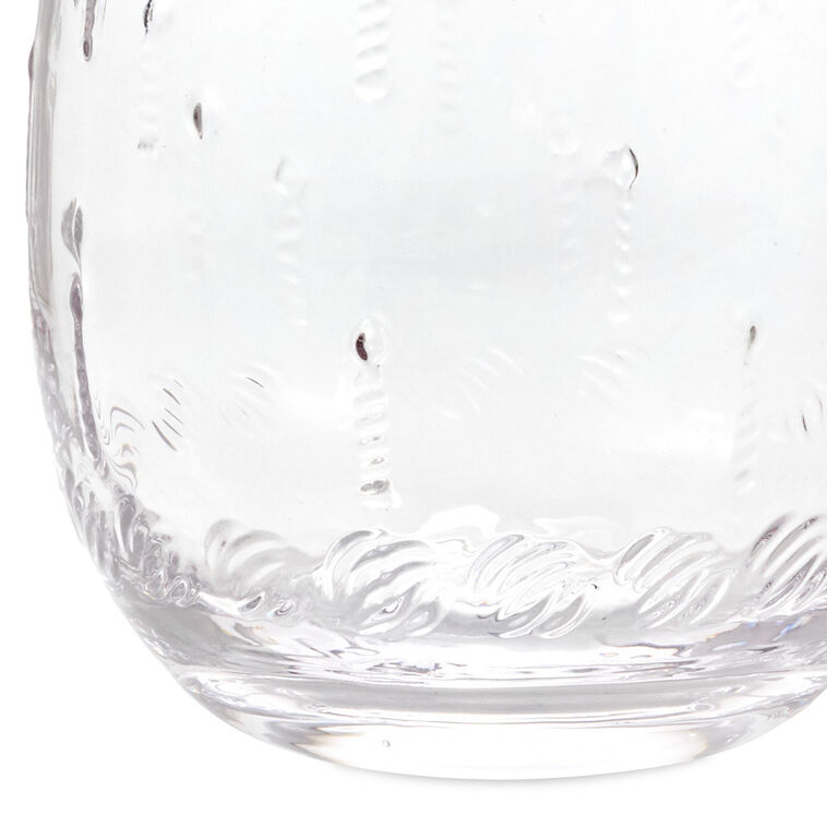Hallmark Candles And Frosting Embossed Stemless Wine Glass 17 Oz