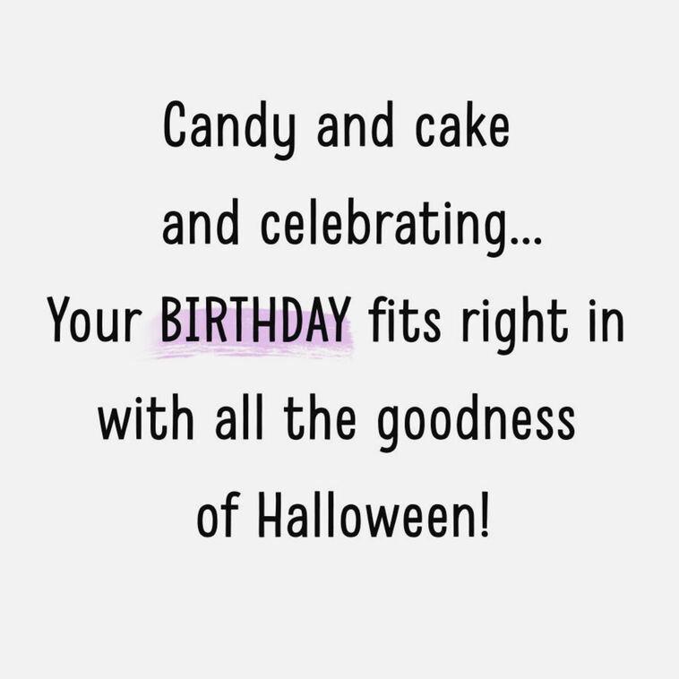 Hallmark Candy Cake And Celebrating Halloween Birthday Card