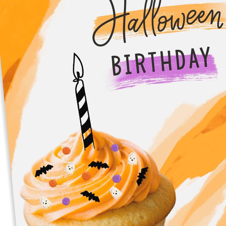 Hallmark Candy Cake And Celebrating Halloween Birthday Card