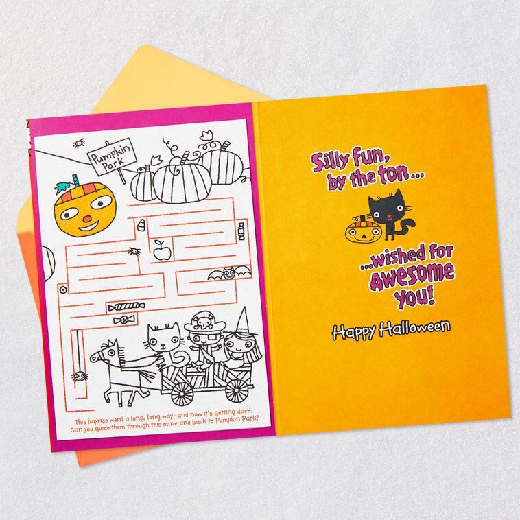 Hallmark Candy Piles And Happy Smiles Halloween Card With Activity Poster