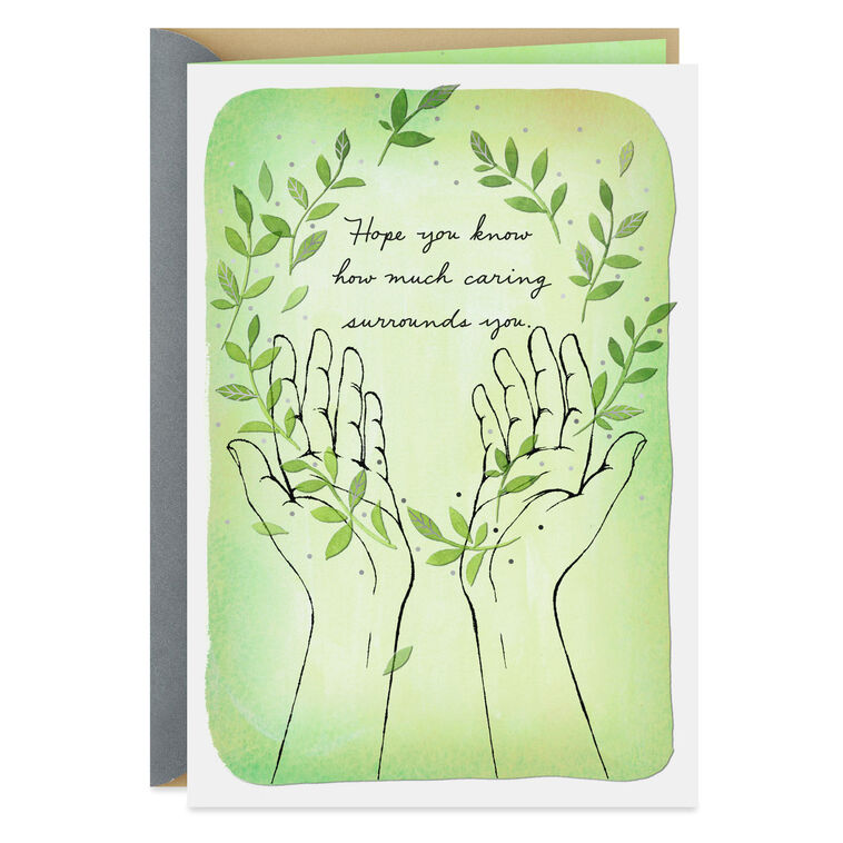 hallmark Caring Surrounds You Open Hands Sympathy Card