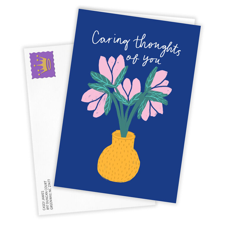 Hallmark Caring Thoughts Flower Bouquet Custom Support Card