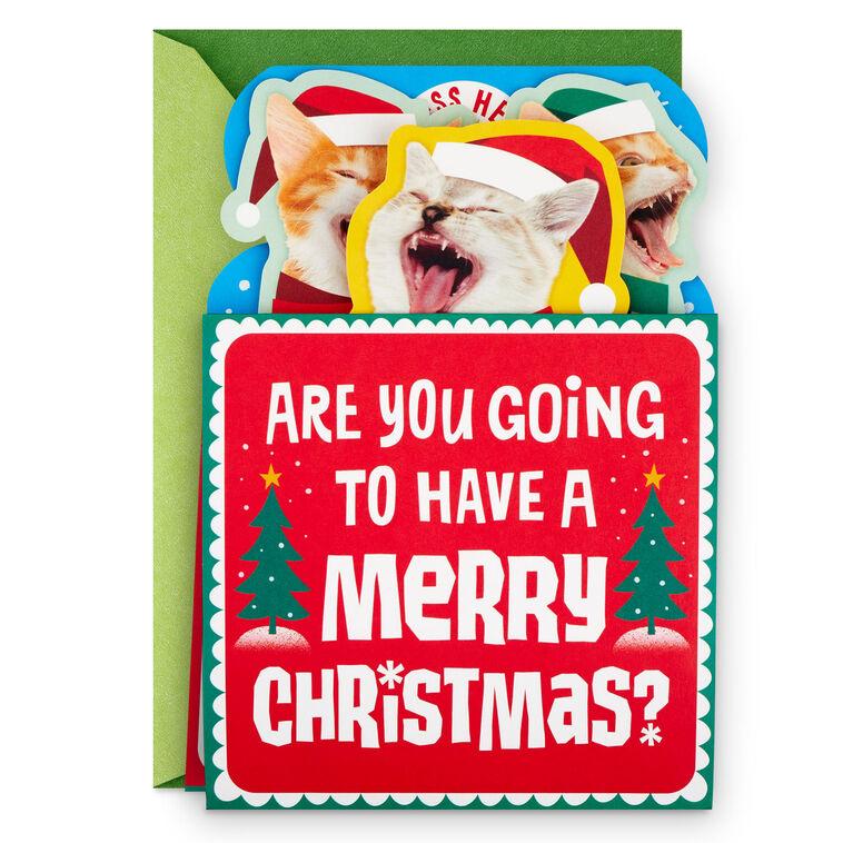 hallmark Caroling Cats Funny Musical Pop-Up Christmas Card