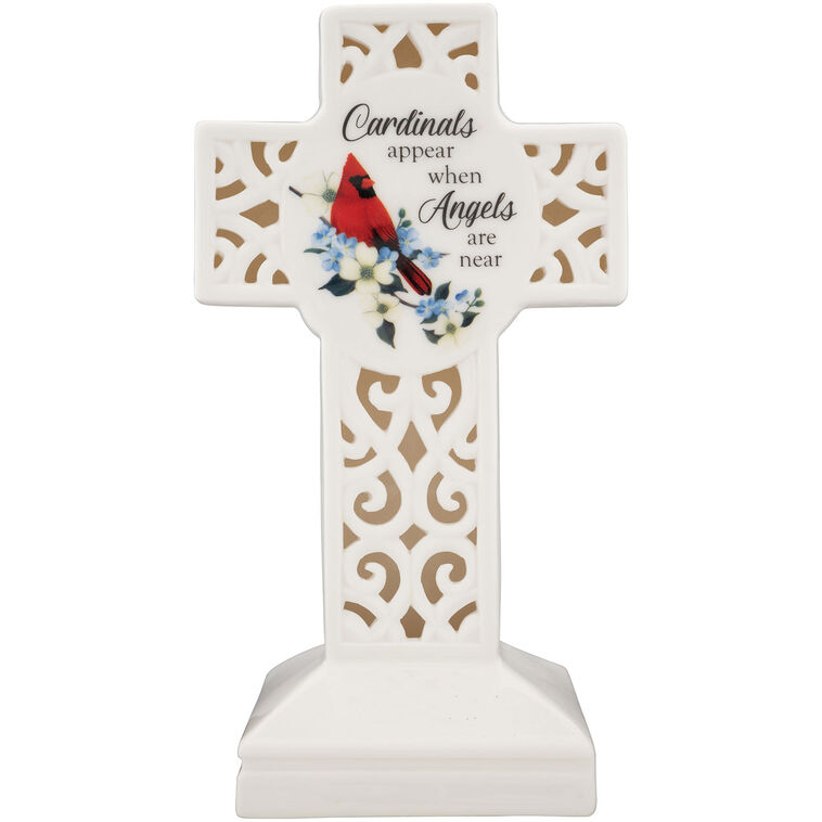 hallmark Carson Cardinals Appear Remembrance Porcelain Cross 9.25"