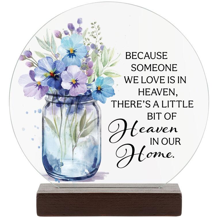 hallmark Carson Heaven in Our Home Round Glass Tabletop Décor