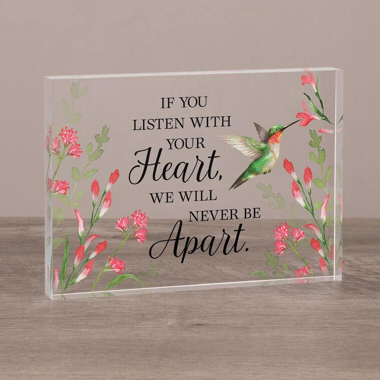 hallmark Carson We're Never Apart Glass Block Sign 7x5