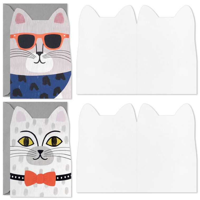 Hallmark Cats With Attitude Assorted Blank Cards Pack Of 16