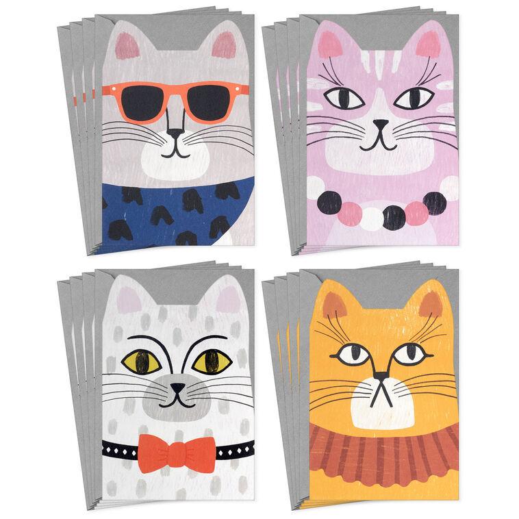 hallmark Cats With Attitude Assorted Blank Cards Pack of 16