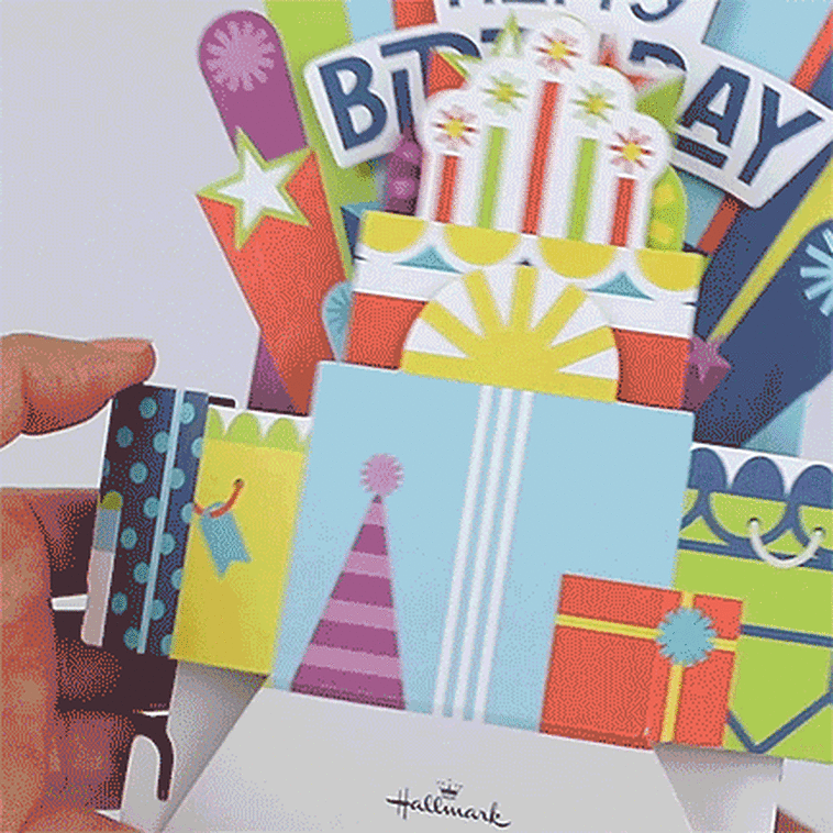 Hallmark Celebrate Big Musical 3D Pop-Up Birthday Card With Light