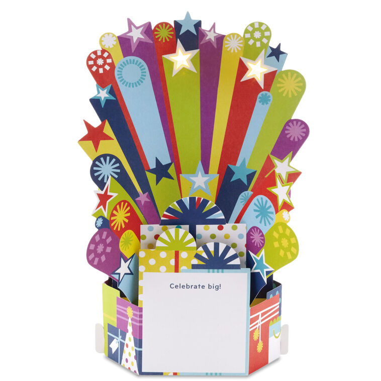 Hallmark Celebrate Big Musical 3D Pop-Up Birthday Card With Light