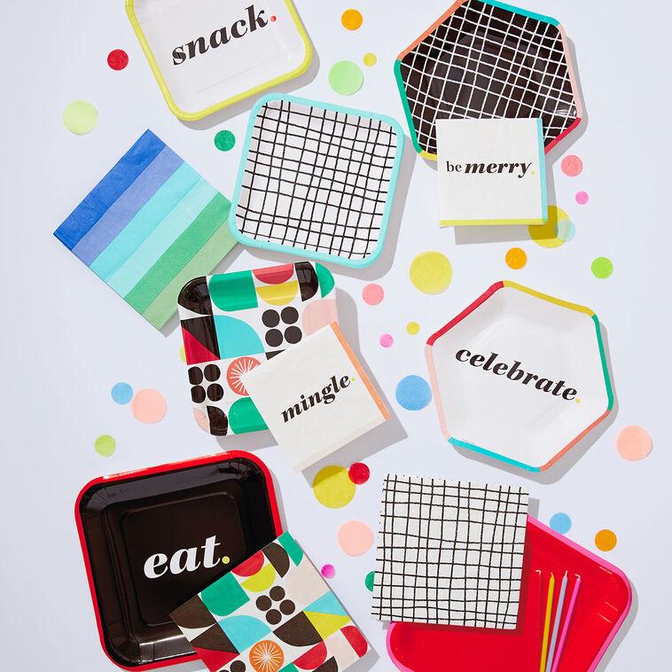Hallmark "Celebrate" Hexagonal Dessert Plates Set Of 8