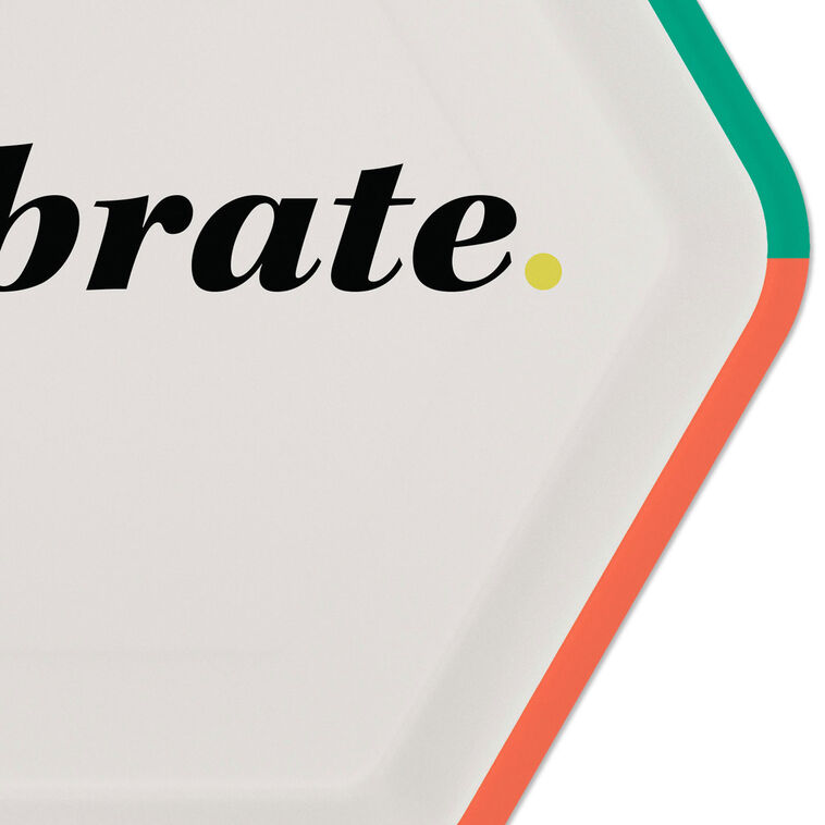 Hallmark "Celebrate" Hexagonal Dessert Plates Set Of 8