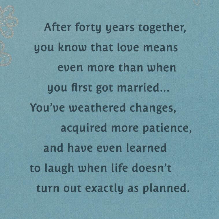 Hallmark Celebrate This Life Together 40th Anniversary Card