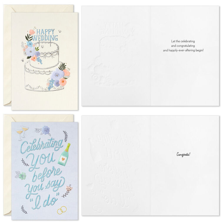 Hallmark Celebrating The Happily-Ever-Aftering Assorted Engagement And Wedding Cards Pack Of 16