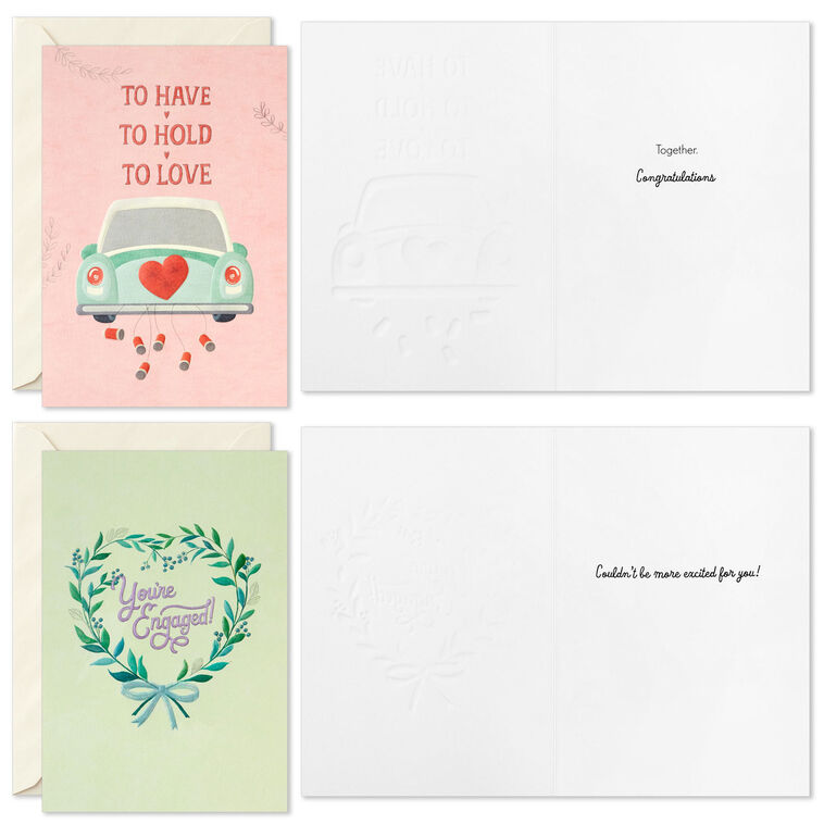 Hallmark Celebrating The Happily-Ever-Aftering Assorted Engagement And Wedding Cards Pack Of 16
