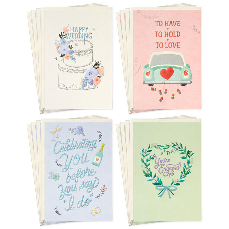 hallmark Celebrating the Happily-Ever-Aftering Assorted Engagement and Wedding Cards Pack of 16