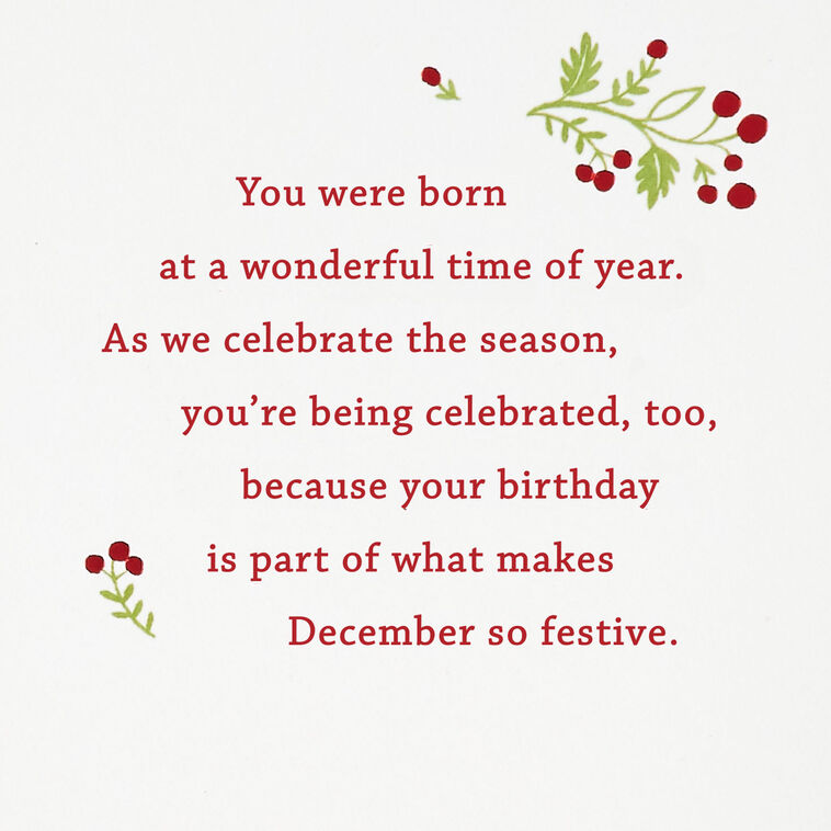 Hallmark Celebrating The Season And You December Birthday Card