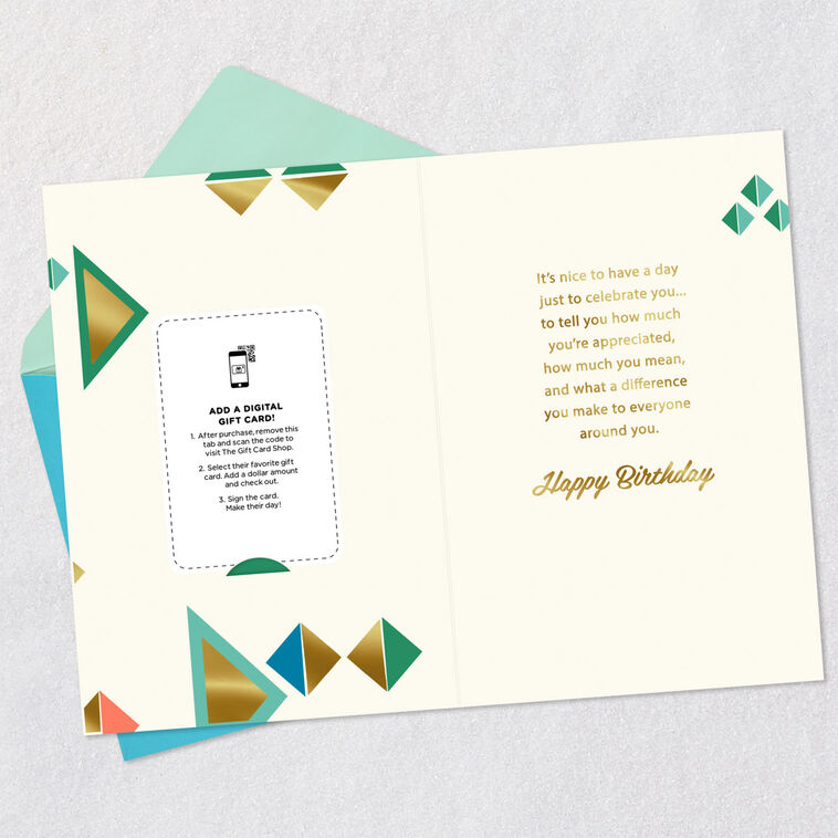 Hallmark Celebrating You Gift Card Greeting Birthday Card