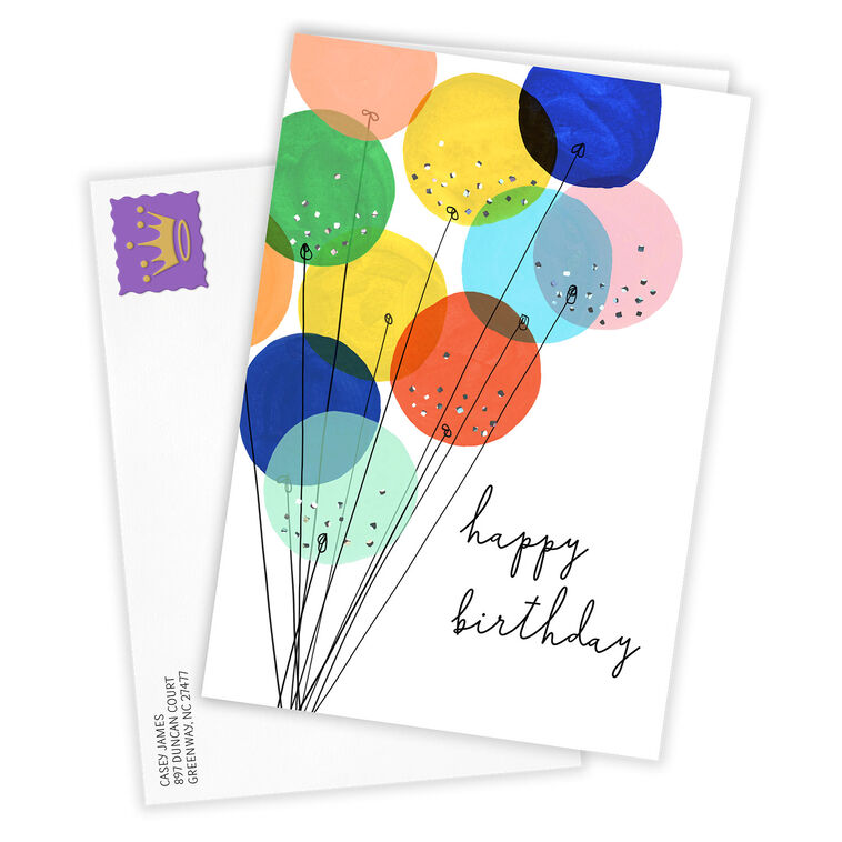 Hallmark Celebrating You Modern Balloons Custom Birthday Card