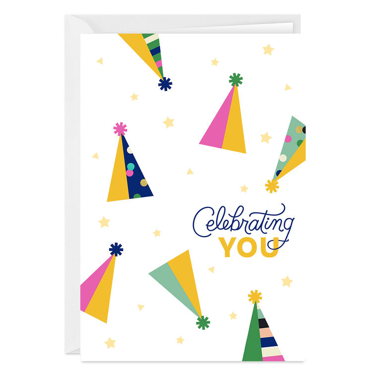 hallmark Celebrating You Party Hats Custom Birthday Card