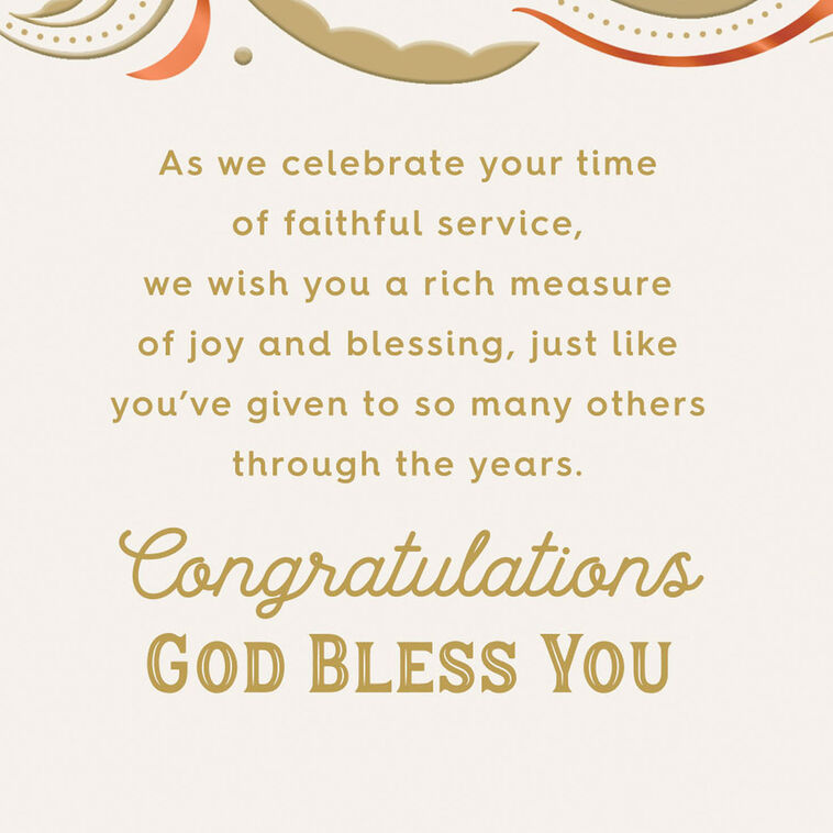 Hallmark Celebrating Your Faithful Service Religious Golden Jubilee Card