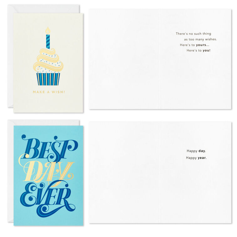 Hallmark Celebration In Blue Boxed Birthday Cards Assortment Pack Of 12