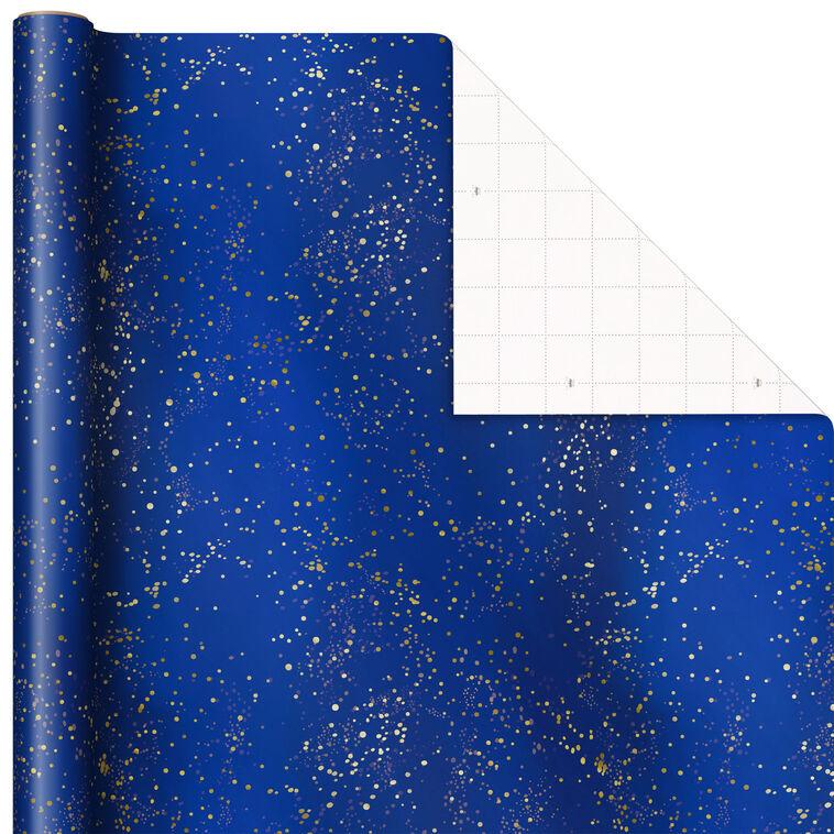 Hallmark Celestial Blues 3-Pack Assorted Wrapping Paper Roll Bundle 120 Sq. Ft. Total