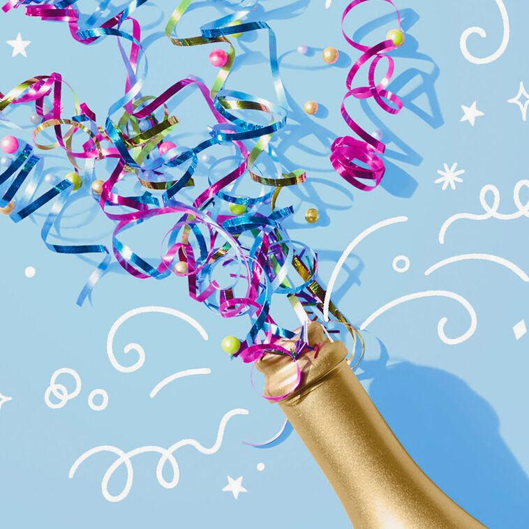 Hallmark Champagne Bottle And Confetti Streamers Congratulations Card