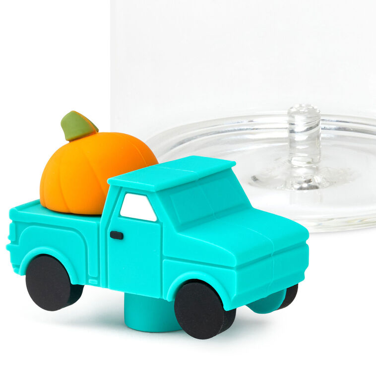 Hallmark Charmers Blue Truck With Pumpkin Silicone Charm 1.5" H