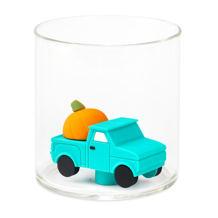 Hallmark Charmers Blue Truck With Pumpkin Silicone Charm 1.5" H