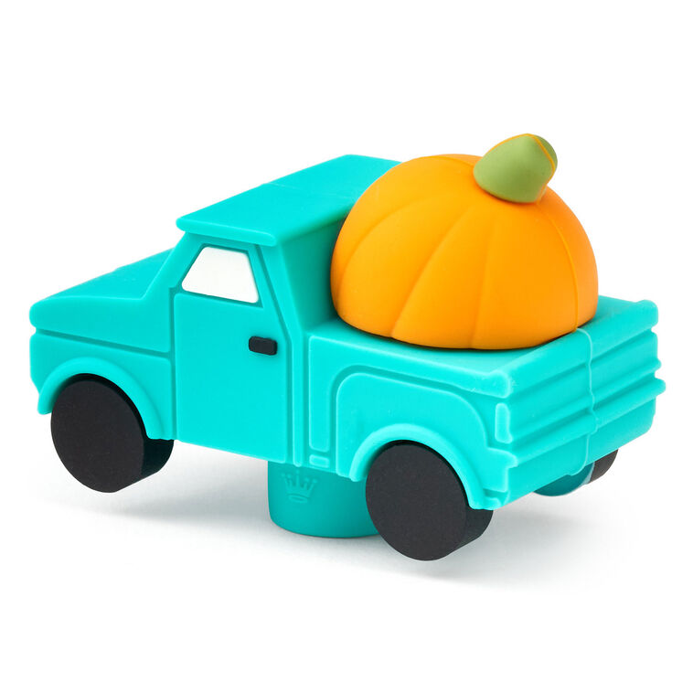 Hallmark Charmers Blue Truck With Pumpkin Silicone Charm 1.5" H