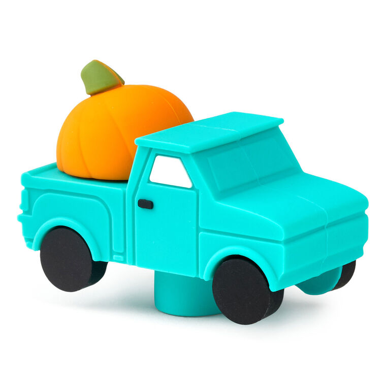 hallmark Charmers Blue Truck With Pumpkin Silicone Charm 1.5" H