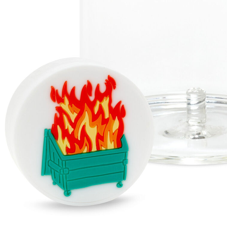 Hallmark Charmers Dumpster Fire Funny Silicone Charm 1.75" H