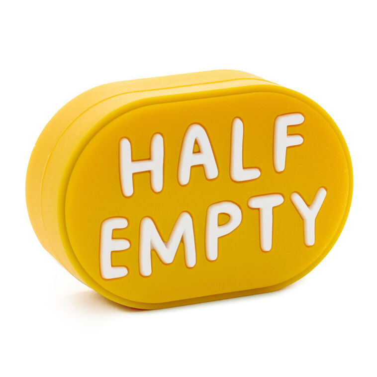 Hallmark Charmers Half Full/Half Empty Funny Silicone Charm 1.88" W