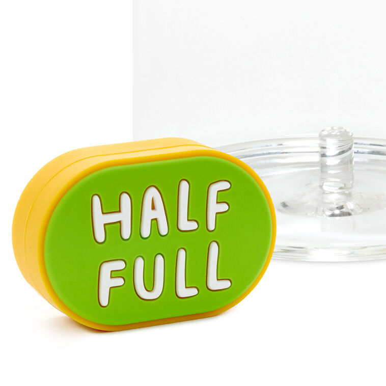 Hallmark Charmers Half Full/Half Empty Funny Silicone Charm 1.88" W