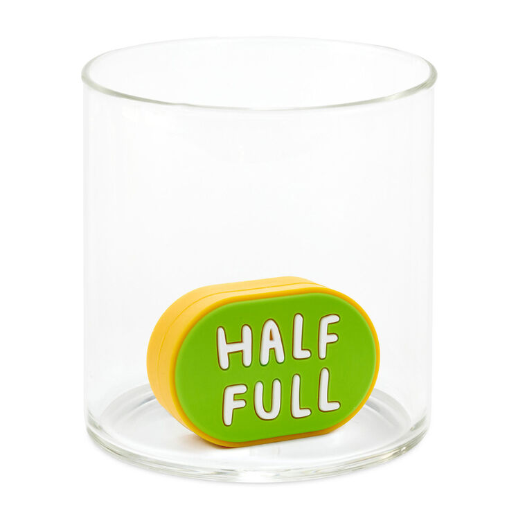 Hallmark Charmers Half Full/Half Empty Funny Silicone Charm 1.88" W