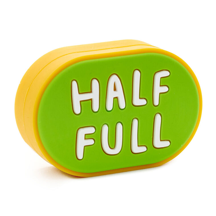 hallmark Charmers Half Full/Half Empty Funny Silicone Charm 1.88" W