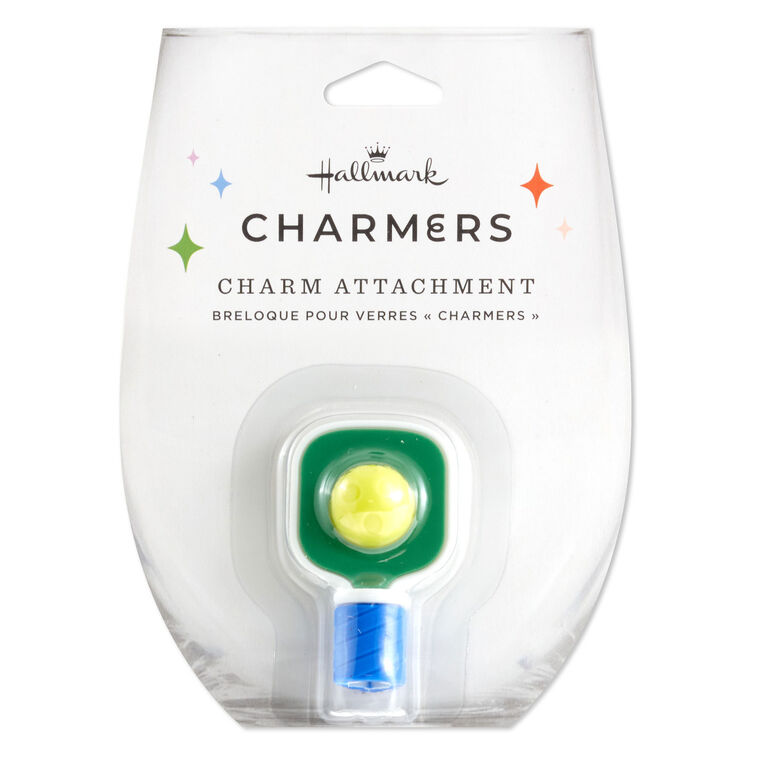 Hallmark Charmers Pickleball Paddle And Ball Silicone Charm 2" H