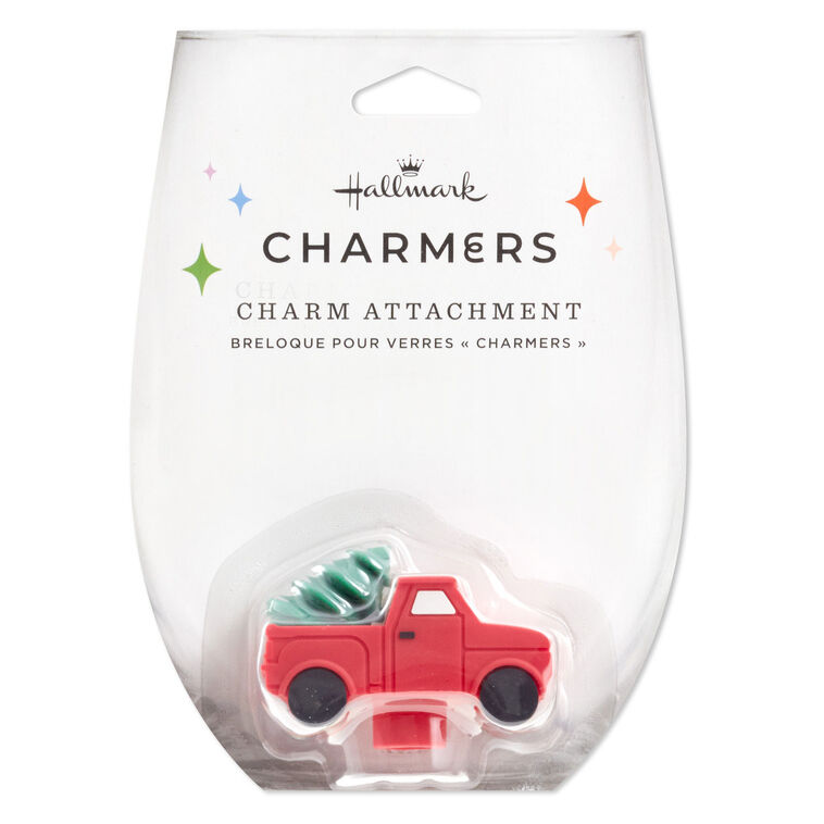 Hallmark Charmers Red Truck With Tree Silicone Charm