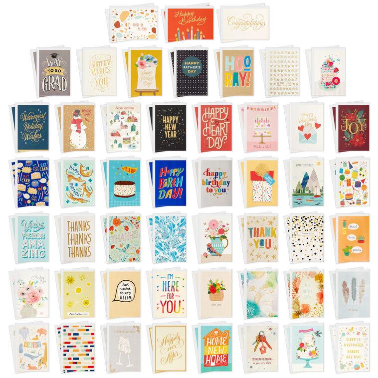 Hallmark Cheerful Celebrations Boxed All-Occasion Cards Assortment Pack Of 100