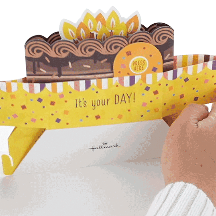 Hallmark Chocolate Cake Musical 3D Pop-Up Birthday Card With Motion