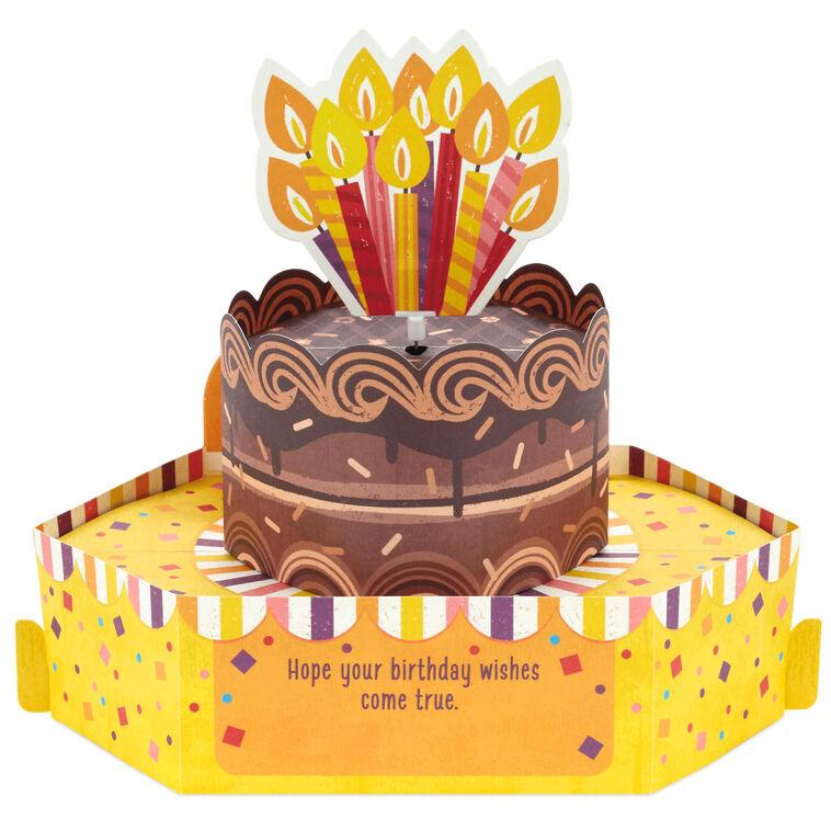 Hallmark Chocolate Cake Musical 3D Pop-Up Birthday Card With Motion