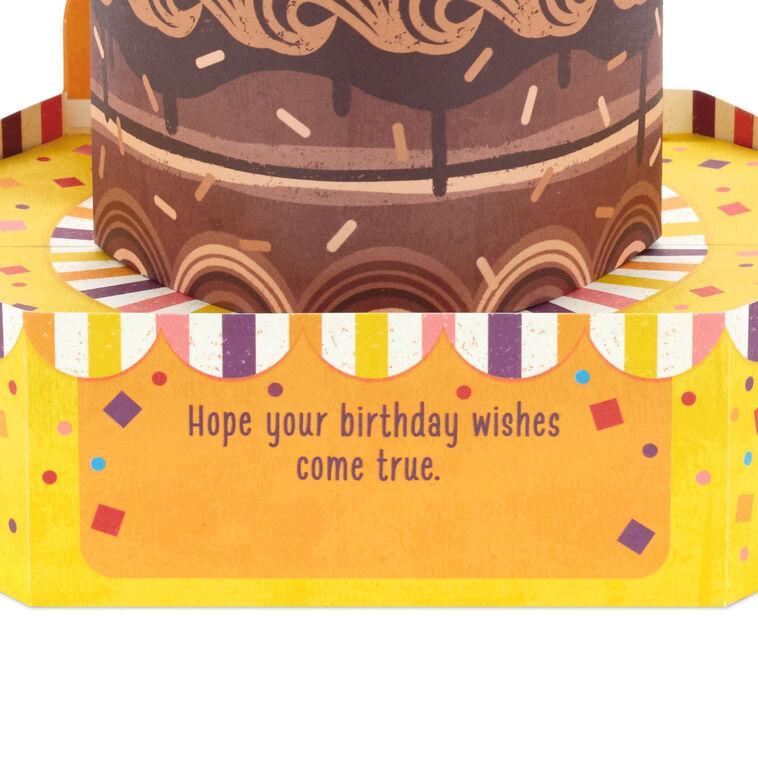 Hallmark Chocolate Cake Musical 3D Pop-Up Birthday Card With Motion